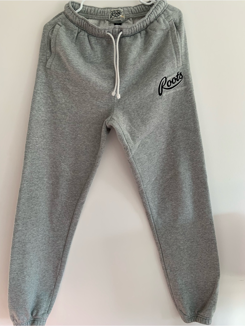 Roots Gray Logo Joggers with Drawstring